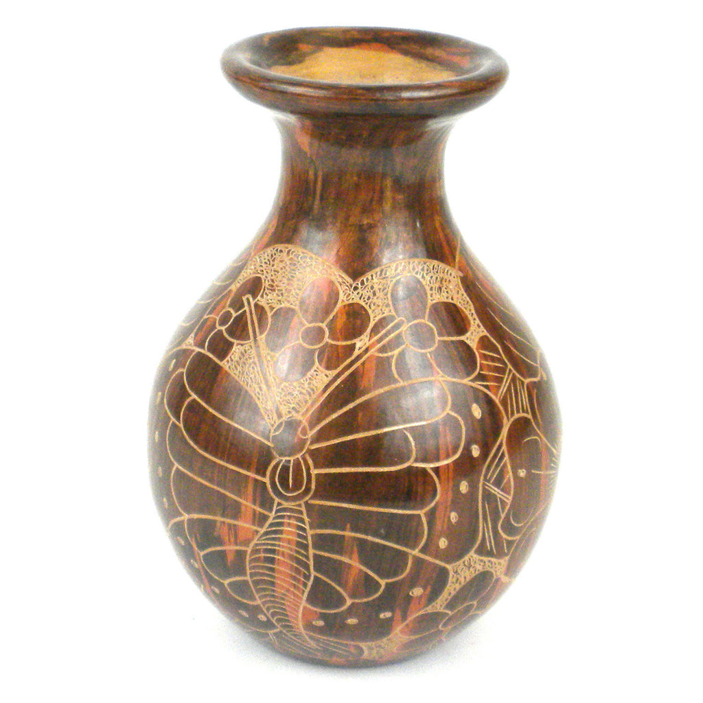 5 inch Tall Vase - Butterfly Handmade and Fair Trade