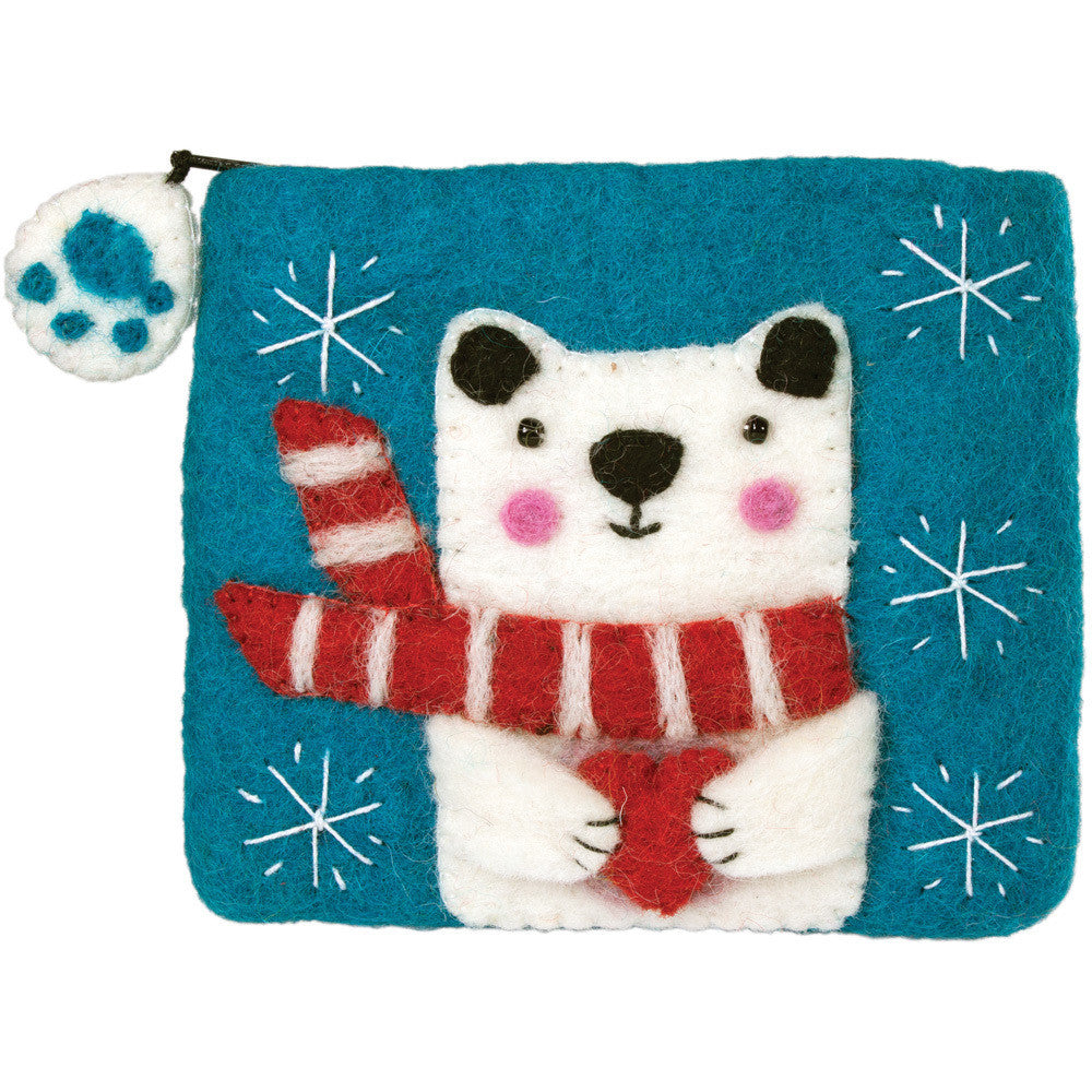 Felt Coin Purse - Polar Bear - Wild Woolies (P)