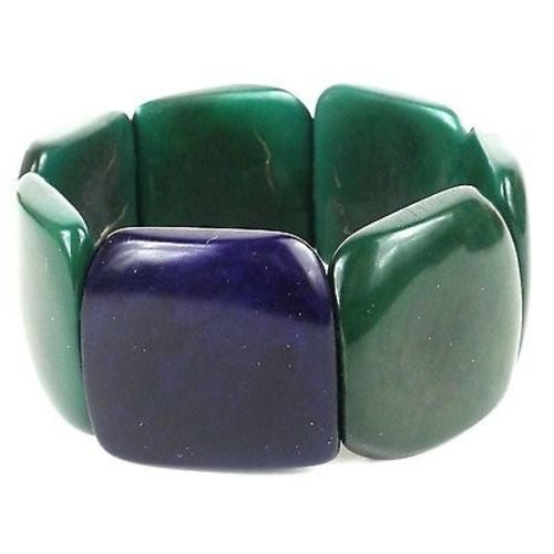 Accented Tagua Bracelet Hunter Green Handmade and Fair Trade