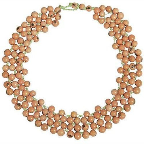 Acai Seed Marea Collar in Salmon Handmade and Fair Trade