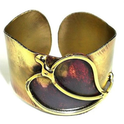 Large Single Heart Cuff Handmade and Fair Trade