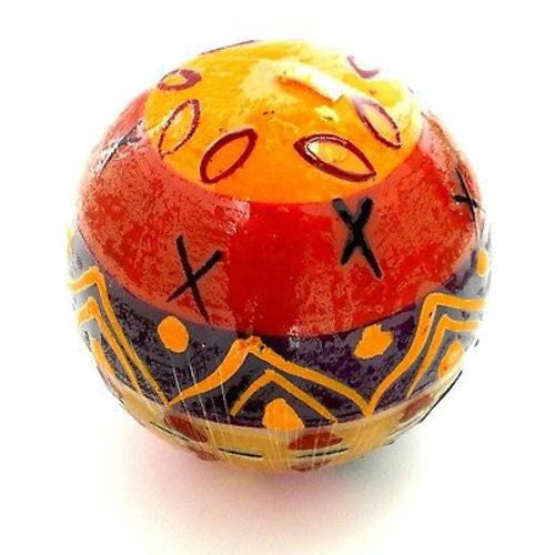 Hand-Painted Ball Candle - Indaeuko Design Handmade and Fair Trade