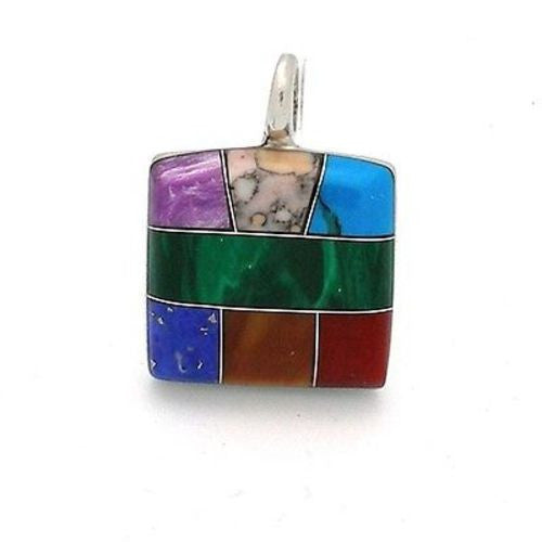 Small Polished Stone & Alpaca Silver Pendant Handmade and Fair Trade