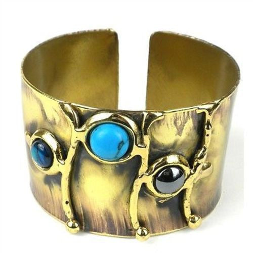 Deep Sea Shell and Stone Cuff Handmade and Fair Trade