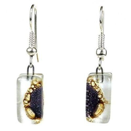 Coffee Bean Design Small Glass Earrings Handmade and Fair Trade