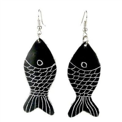Recycled Aluminum Pan Fish Earrings Handmade and Fair Trade