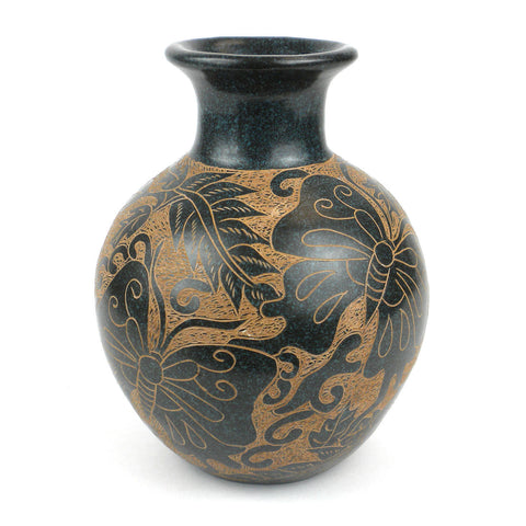 7 inch Tall Vase - Butterfly Handmade and Fair Trade