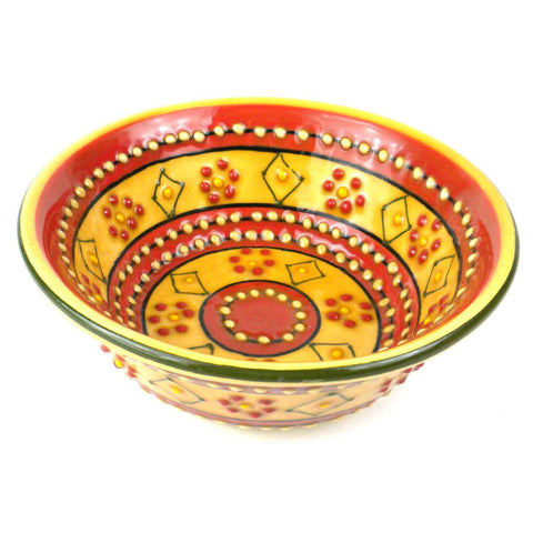 Hand-painted Round Bowl in Red Handmade and Fair Trade