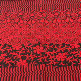 Deep Red and Black Floral Cotton Scarf - Asha Handicrafts