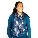 Black & White Geometric Cotton Scarf - Asha Handicrafts