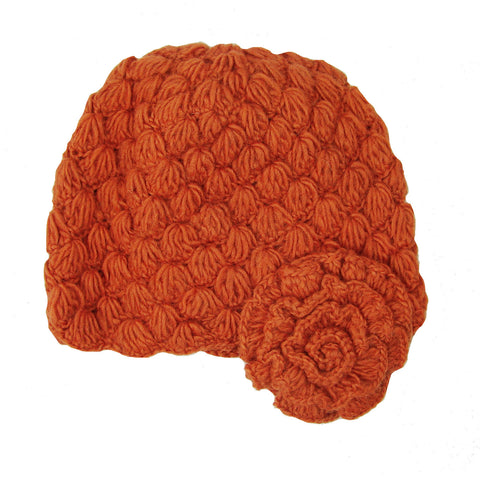 Mollie Cloche Hat w/Flower - Spice Handmade and Fair Trade