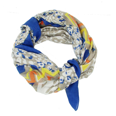 Abstract Animal Scarf - Cobalt Handmade and Fair Trade