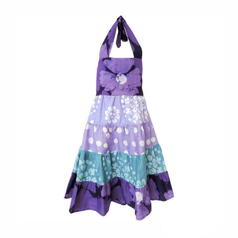 Girls Gypsy Dress - Violet Patchwork - Global Mamas (C)