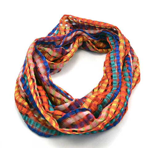 San Antonio Infinity Open Weave Scarf Rainbow Multi - Lucias Imports