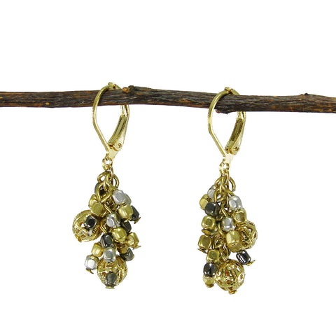 Metallic Mix Cluster Earrings - WorldFinds