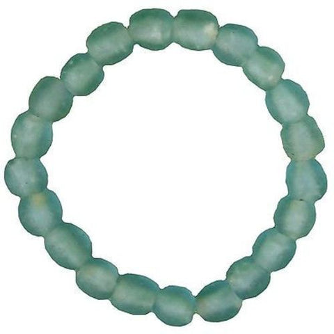 Recycled Sky Blue Pearl Glass Bracelet Handmade and Fair Trade