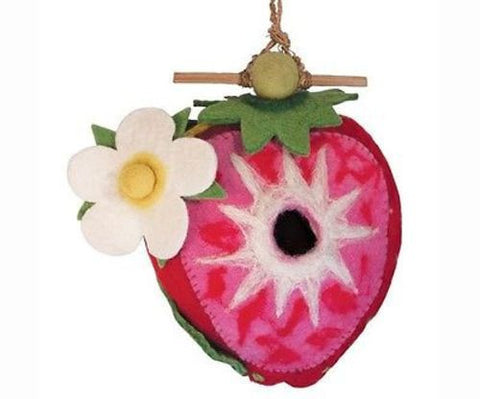 Felt Birdhouse - Strawberry Handmade and Fair Trade