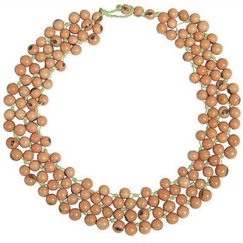 Acai Seed Marea Collar in Salmon Handmade and Fair Trade