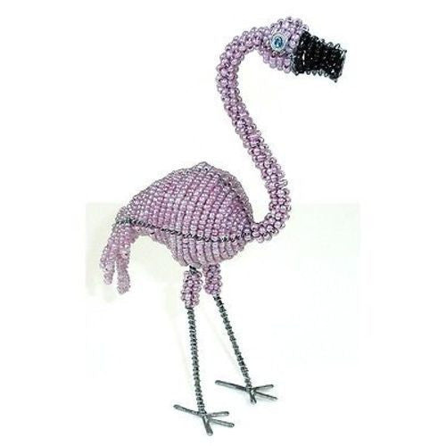 Handmade Pink Flamingo in Wire and Beads Handmade and Fair Trade