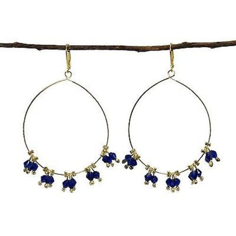 Delicate Droplet Earrings in Cobalt Handmade and Fair Trade