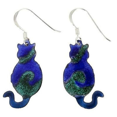 Enamel Cat Earrings Handmade and Fair Trade