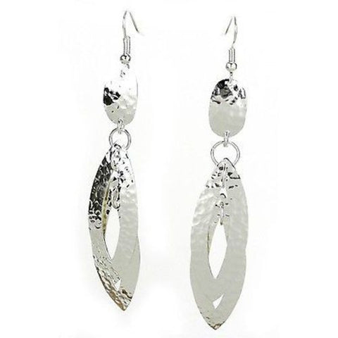 Large Silverplated Double Leaf Earrings Handmade and Fair Trade