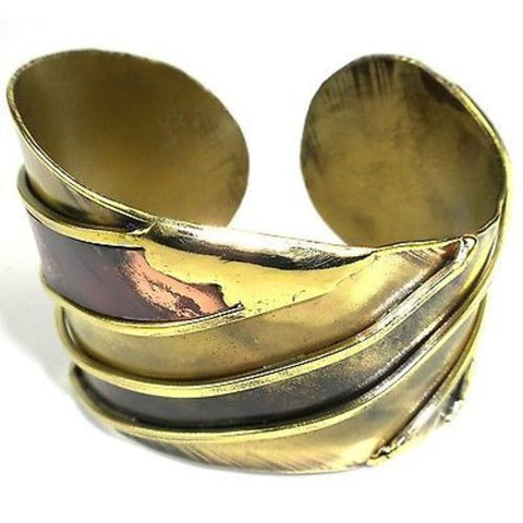 Brass and Copper Serenity Cuff Handmade and Fair Trade