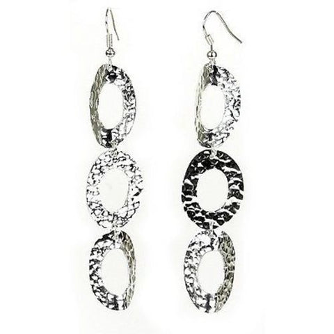Large Silverplated Triple Oval Earrings Handmade and Fair Trade