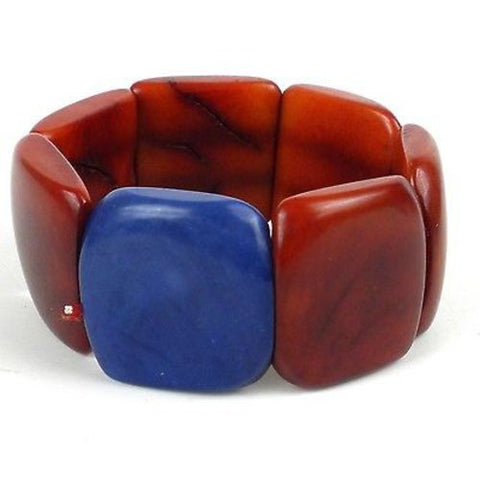 Accented Tagua Bracelet Sunset Orange Handmade and Fair Trade