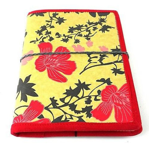 Spring Flower Journal with Red Trim Handmade and Fair Trade