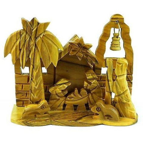 Olive Wood Medium Bell Nativity Handmade and Fair Trade