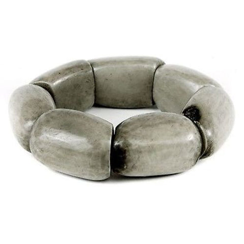 Riverbed Tagua Nut Bracelet in Soft Gray Handmade and Fair Trade