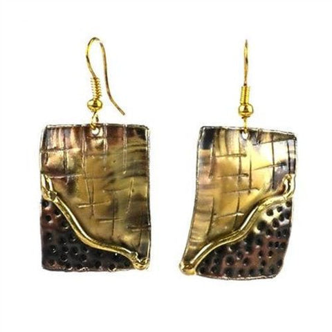Convergence Brass Earrings Handmade and Fair Trade