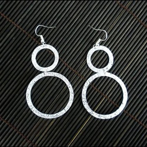 Large Silverplated Double Circle Earrings Handmade and Fair Trade