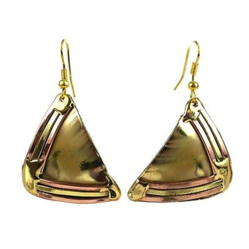 Copper Directions Brass Earrings Handmade and Fair Trade
