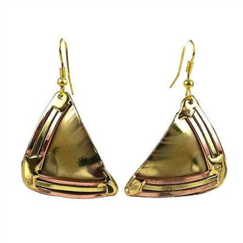 Copper Directions Brass Earrings Handmade and Fair Trade
