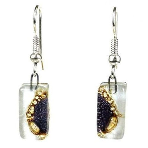 Coffee Bean Design Small Glass Earrings Handmade and Fair Trade