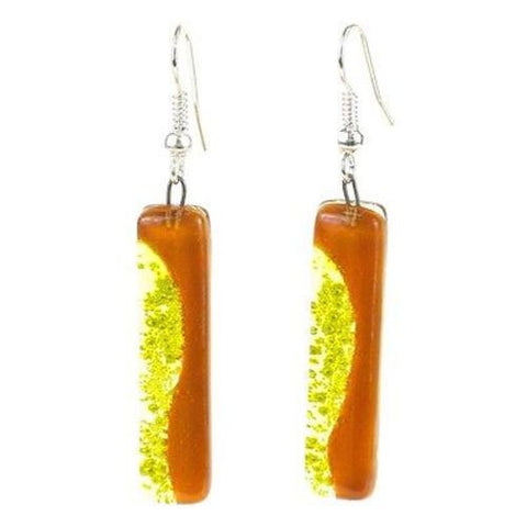 Handcrafted Spring Path Fused Glass Earrings Handmade and Fair Trade