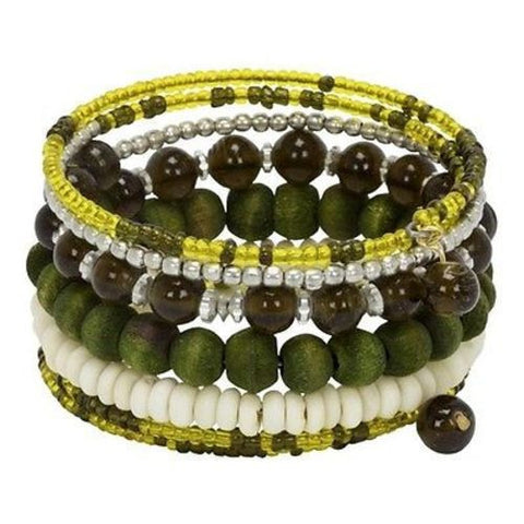 Olive Seeds of Life Spiral Bracelet Handmade and Fair Trade
