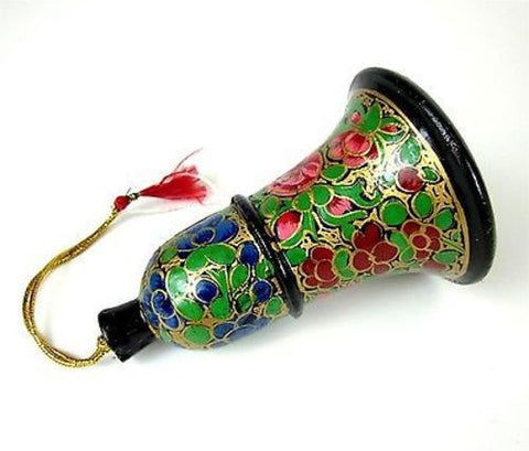 Papier Mache Bell Ornament - 4 inch lowers Handmade and Fair Trade