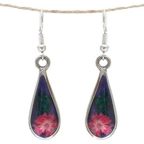 Red Flower Drop Earrings Handmade and Fair Trade