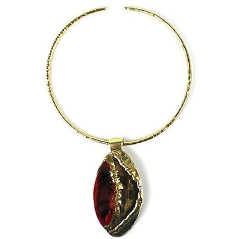 Copper and Brass Ellipse Pendant Handmade and Fair Trade