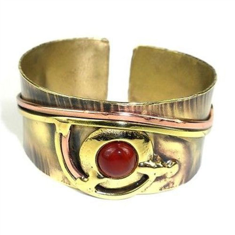 Carnelian Eye Cuff Handmade and Fair Trade
