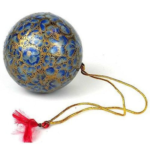 Papier Mache Ball Ornament - 2.5 inch - Baby Blue Handmade and Fair Trade